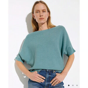 The Reset R Label Ribbed Green Cotton Blend Sweater XS
